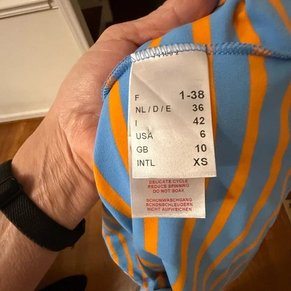 💙🧡 Saint James Blue and Orange Breton Striped Shirt Size 6  Made in France 🇫🇷 - Picture 7 of 8